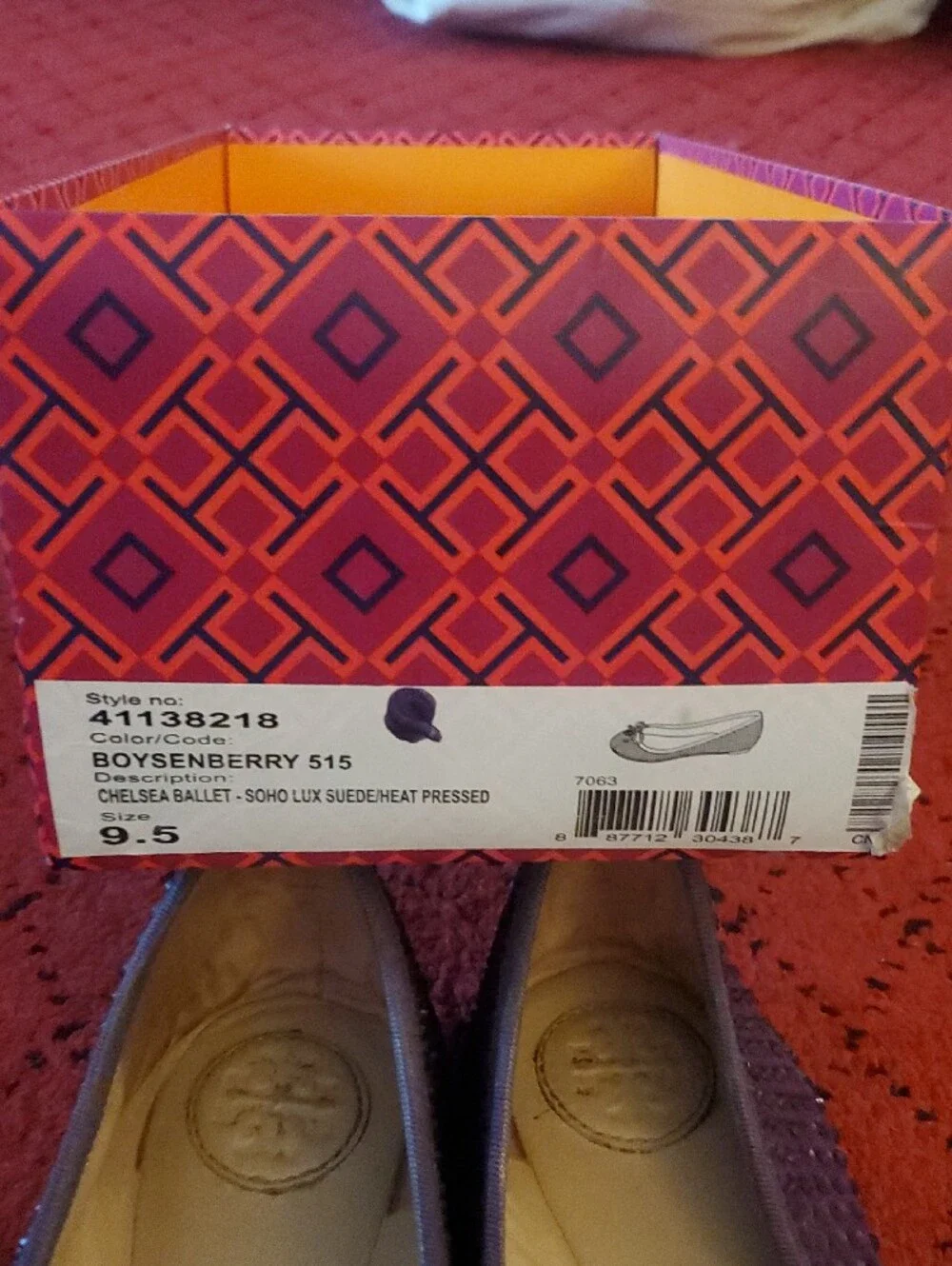 Tory Burch Purple Crystal-Embellished Ballet Flats